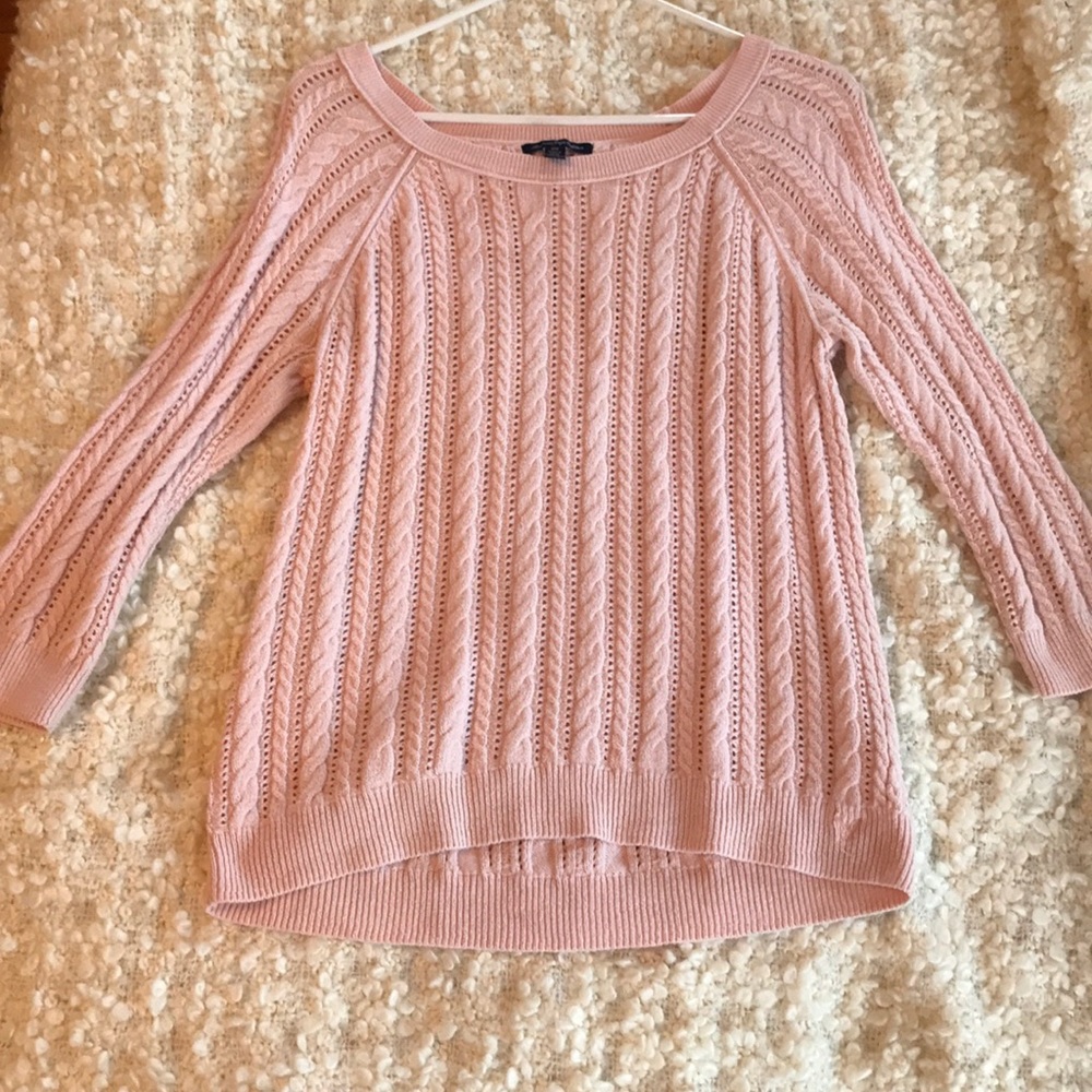 Light pink cable knit sweater